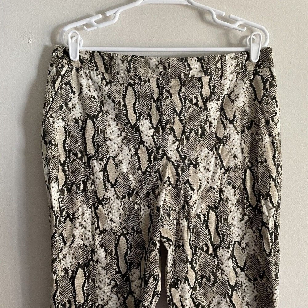 Jones New York 14P Gold Black White Snakeskin Print Stretch Grace Ankle Pant - Picture 4 of 12